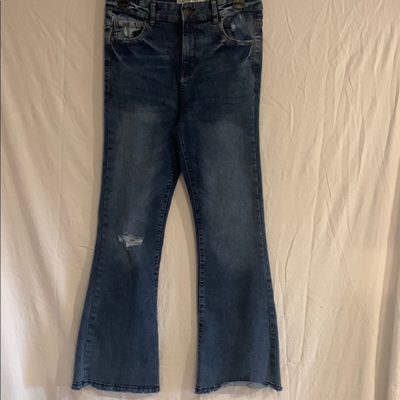 Highway Jeans Blue Flare Wide Leg Denim Size 5 - Picture 1 of 12
